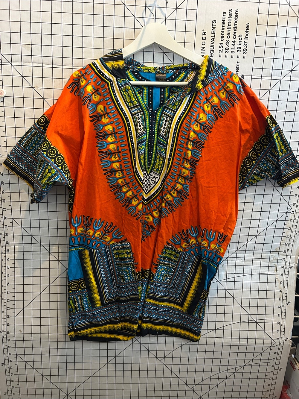 TIA Orange Pattern Dashiki